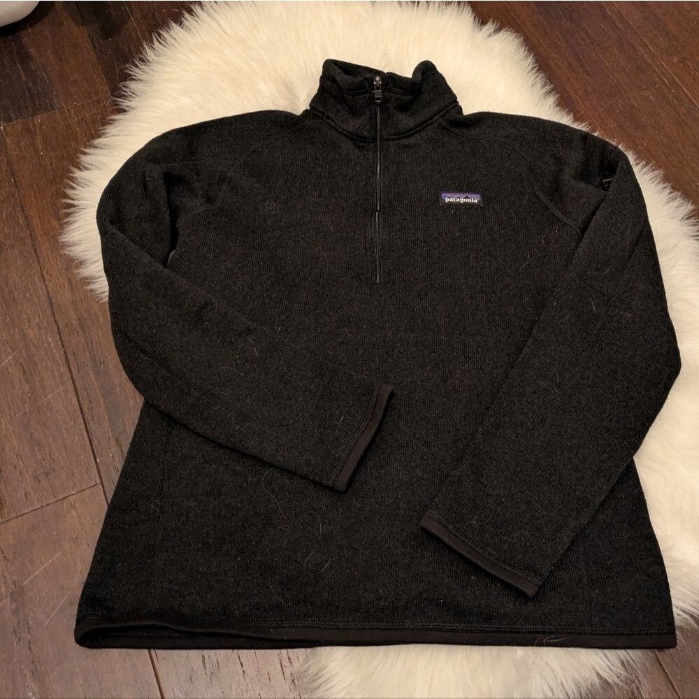 Patagonia Boys Quarter Zip-Up Sweater Black Dark Grey